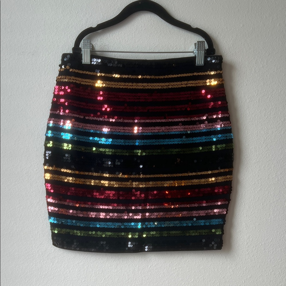 Express Vibrant Sequin Mini Skirt